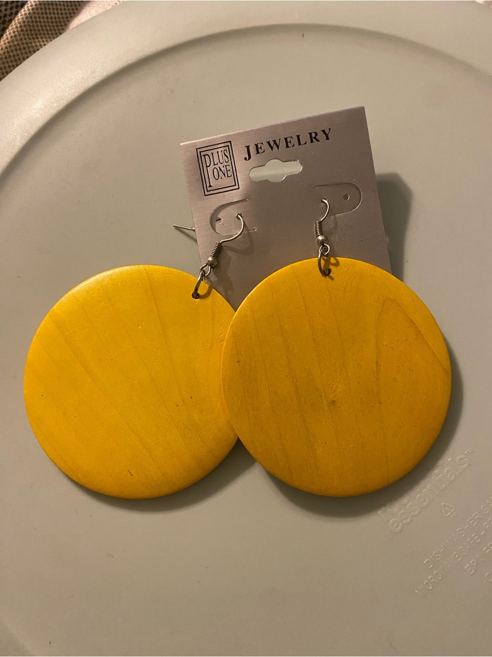 Yellow Round Drop Earrings